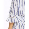 Women Casual Stripe Print Off Shoulder Half Sleeve jumpsuit