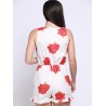 Women Sexy Floral Print Deep V Sleeveless Elastic Jumpsuits