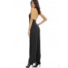 Women Casual Deep V Halter Backless Sleeveless Loose Jumpsuit