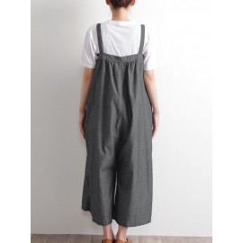 Harem Wide Legs Oversize Solid Color Bib Cargo Jumpsuit