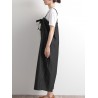 Harem Wide Legs Oversize Solid Color Bib Cargo Jumpsuit