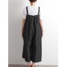 Harem Wide Legs Oversize Solid Color Bib Cargo Jumpsuit