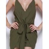 Women Sexy Deep V Camisole Bow Irregular Backless Jumpsuits