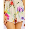 Women Sexy Floral Print Deep V Loose Sleeveless Lace-up Jumpsuit