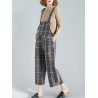 Plaid Print Wide Leg Spaghetti Straps Women Casual Romper