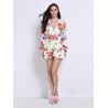 Women V-neck Long Sleeve Floral Printed Jumpsuit