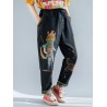 Cartoon Print Casual Ripped Harem Jeans For Women