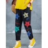 Letter Embroidered Stars Patch Jeans For Women