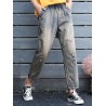 Embroidered Number Casual Loose Harem Jeans