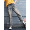 Embroidered Number Casual Loose Harem Jeans