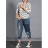 Patchwork Ripped Casual Harem Jeans For Women