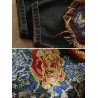 Patchwork Floral Embroidered Jeans For Women