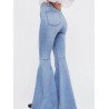 Vintage High Waist Stretchy Flared Denim Trousers