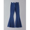 Vintage High Waist Stretchy Flared Denim Trousers