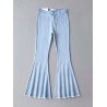 Vintage High Waist Stretchy Flared Denim Trousers