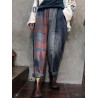 Vintage Patch Plaid Loose Denim