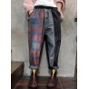 Vintage Patch Plaid Loose Denim