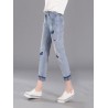 Butterfly Embroidered Hole Harem Jeans