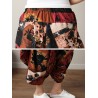 Ethnic Print Loose Irregular Elastic Waist Vintage Pants