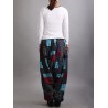 Ethnic Print Patchwork Elastic Waist Women Lantern Pants