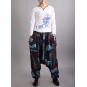 Ethnic Print Patchwork Elastic Waist Women Lantern Pants