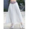 Ethnic Embroidery Patchwork Layered Wide Leg Women Pants