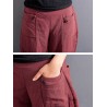 Casual Solid Color Patchwork Elastic Waist Women Harem Pants