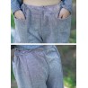 Casual Loose Solid Grey Big Pockets Women Wide Leg Pants