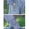 Casual Loose Solid Grey Big Pockets Women Wide Leg Pants