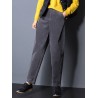 Casual Pure Color Pockets High Waist Pants For Women