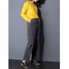 Casual Pure Color Pockets High Waist Pants For Women