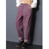 Casual Pure Color Pockets High Waist Pants For Women