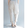 Loose Drawstring Waist Stripe Print Casual Harem Pants