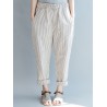 Loose Drawstring Waist Stripe Print Casual Harem Pants