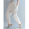 Loose Drawstring Waist Stripe Print Casual Harem Pants