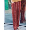 Bohemian Print High Waist Elastic Waist Pants