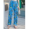 Bohemian Print High Waist Elastic Waist Pants