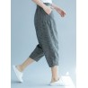 Elastic Waist Stripe Casual Harem Pants With Pockets