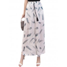 Printed Loose Chiffon Wide Leg Pants