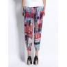 Women Printed Elastic Waist Ankle-Length Bloomers Casual Pants