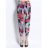 Women Printed Elastic Waist Ankle-Length Bloomers Casual Pants