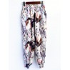 Women Printed Elastic Waist Ankle-Length Bloomers Casual Pants