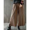 Vintage Stripe Splited Wide Leg Women Pants