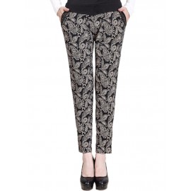 Ethnic Print Patchwork Elastic High Waist Women Pants