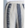 Stripe Plaid Print Wide Leg Drawstring Waist Casual Pants