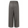 Casual Plaid Elastic Waist Women Woolen Wide Leg Pants