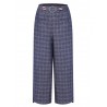 Casual Plaid Elastic Waist Women Woolen Wide Leg Pants