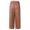 Casual Plaid Elastic Waist Women Woolen Wide Leg Pants