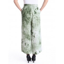 Casual Tie-dyed Wide Leg High Waist Pants For Women