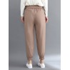 Solid Color Elastic Tie Waist Loose Casual Pants